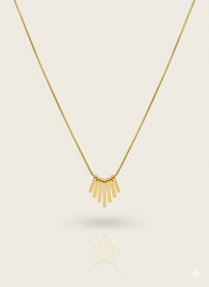 Gold Bars Pendant Necklace
