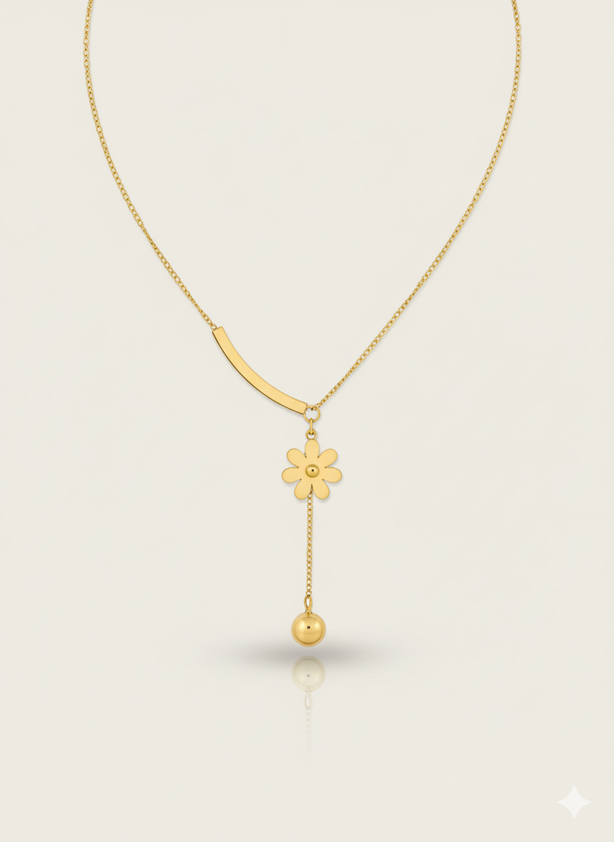 Bar and Flower Necklace