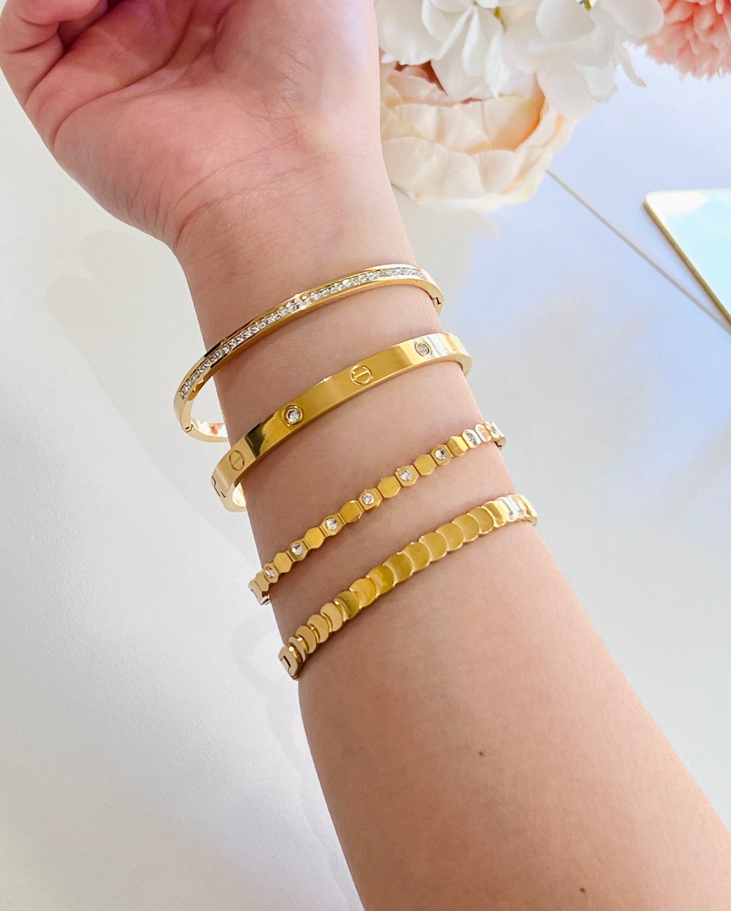 Overlapping Coin Bangle