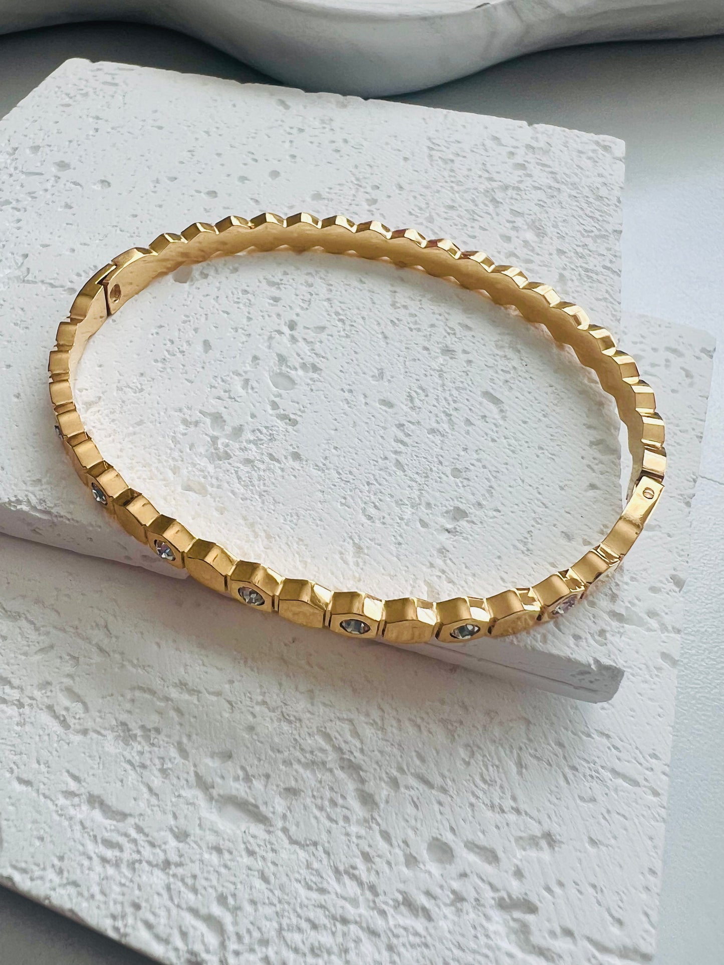 Honeycomb Bangle with Gems
