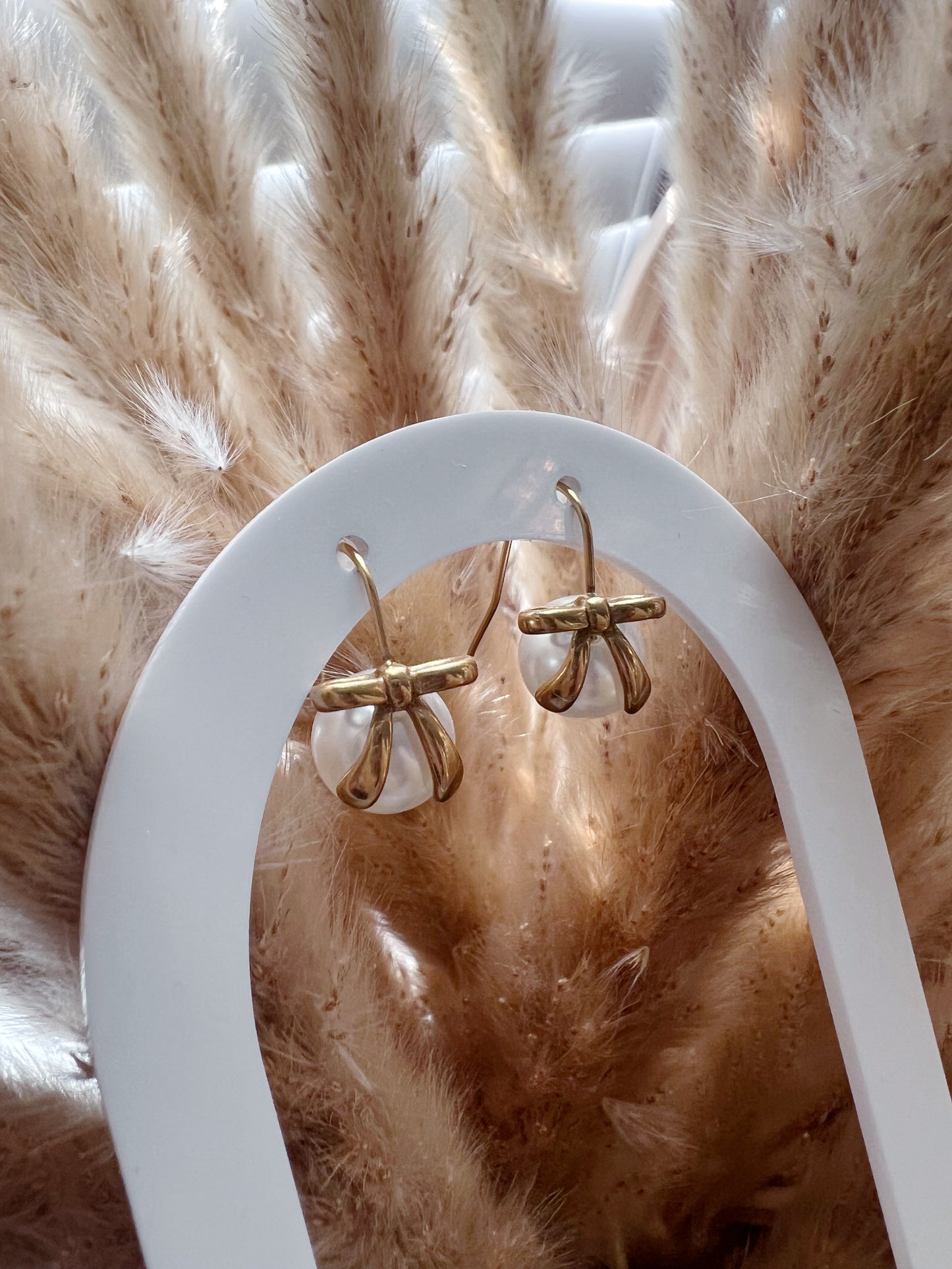 Bow and Pearl Earrings