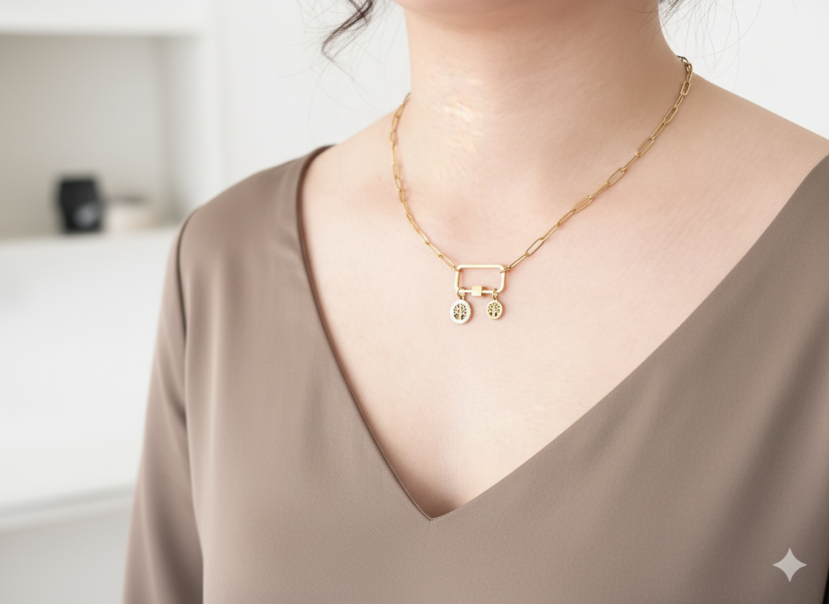 Tree of Life Carabiner Necklace