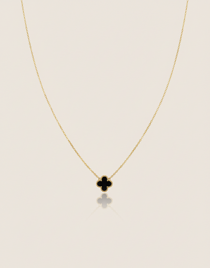 Double Sided Black Clover Necklace