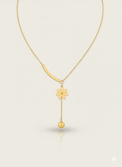 Bar and Flower Necklace