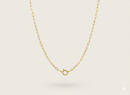 Mini Paper Clip Chain with Spring Ring Front Clasp