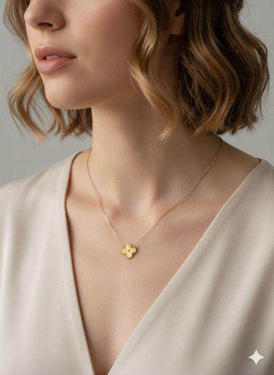 Golden Clover Charm Necklace