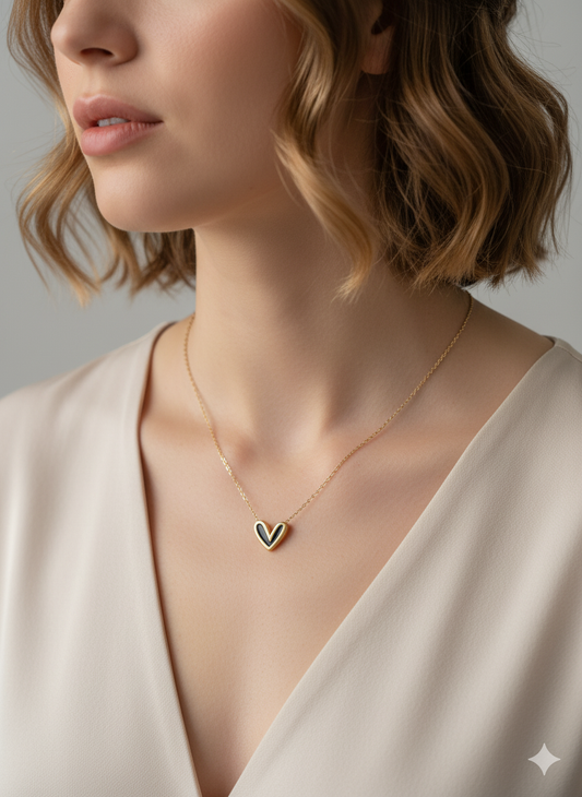 Midnight Heart Necklace