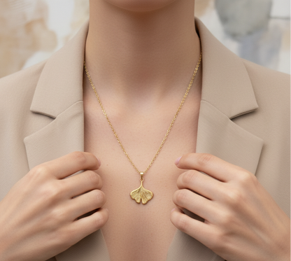 Lucky Fan Leaf Necklace