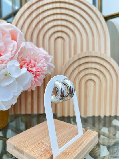 Macaroni Earrings - Silver