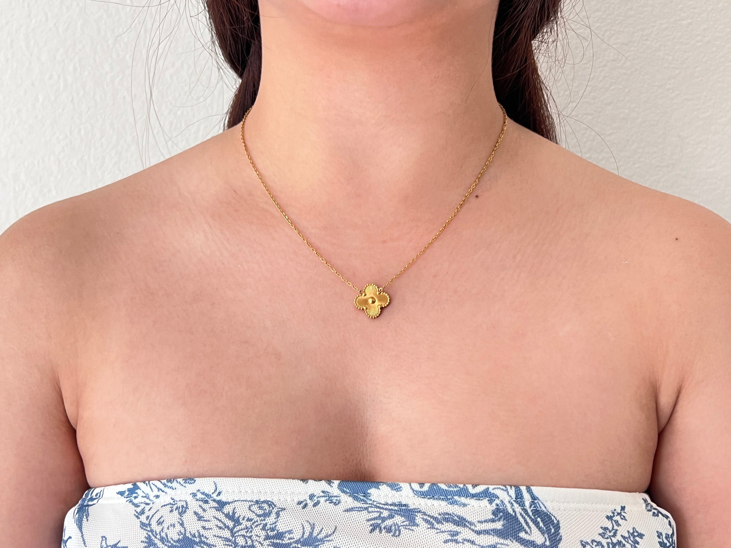 Golden Clover Charm Necklace