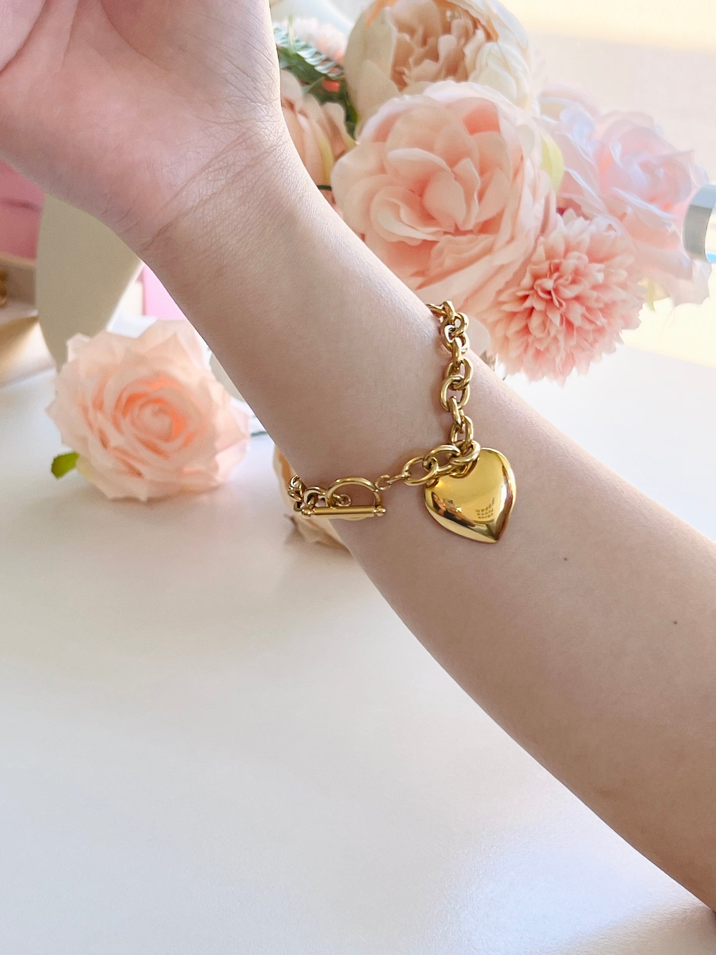 Bold Heart Charm Bracelet