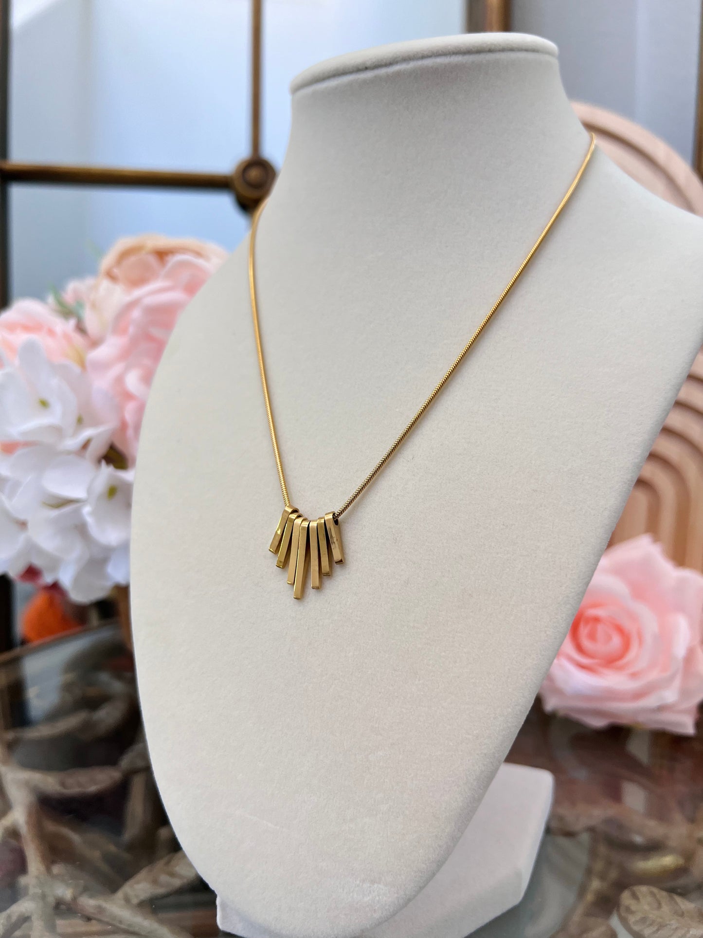 Gold Bars Pendant Necklace