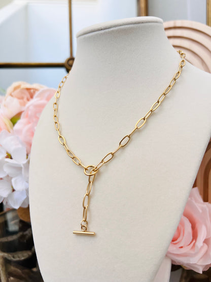 Bold Paperclip Chain with Toggle Lock Closure Necklace