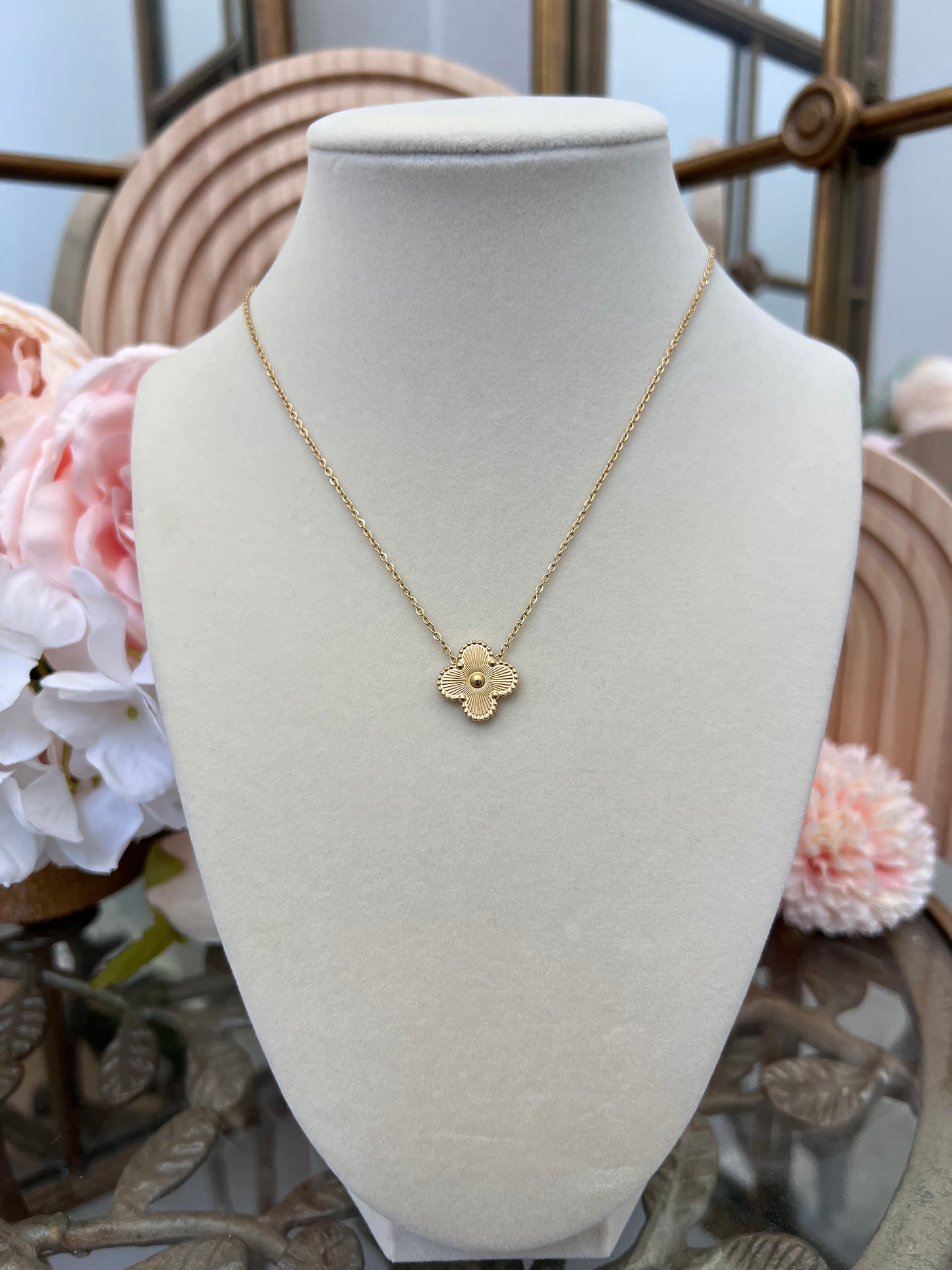 Golden Clover Charm Necklace