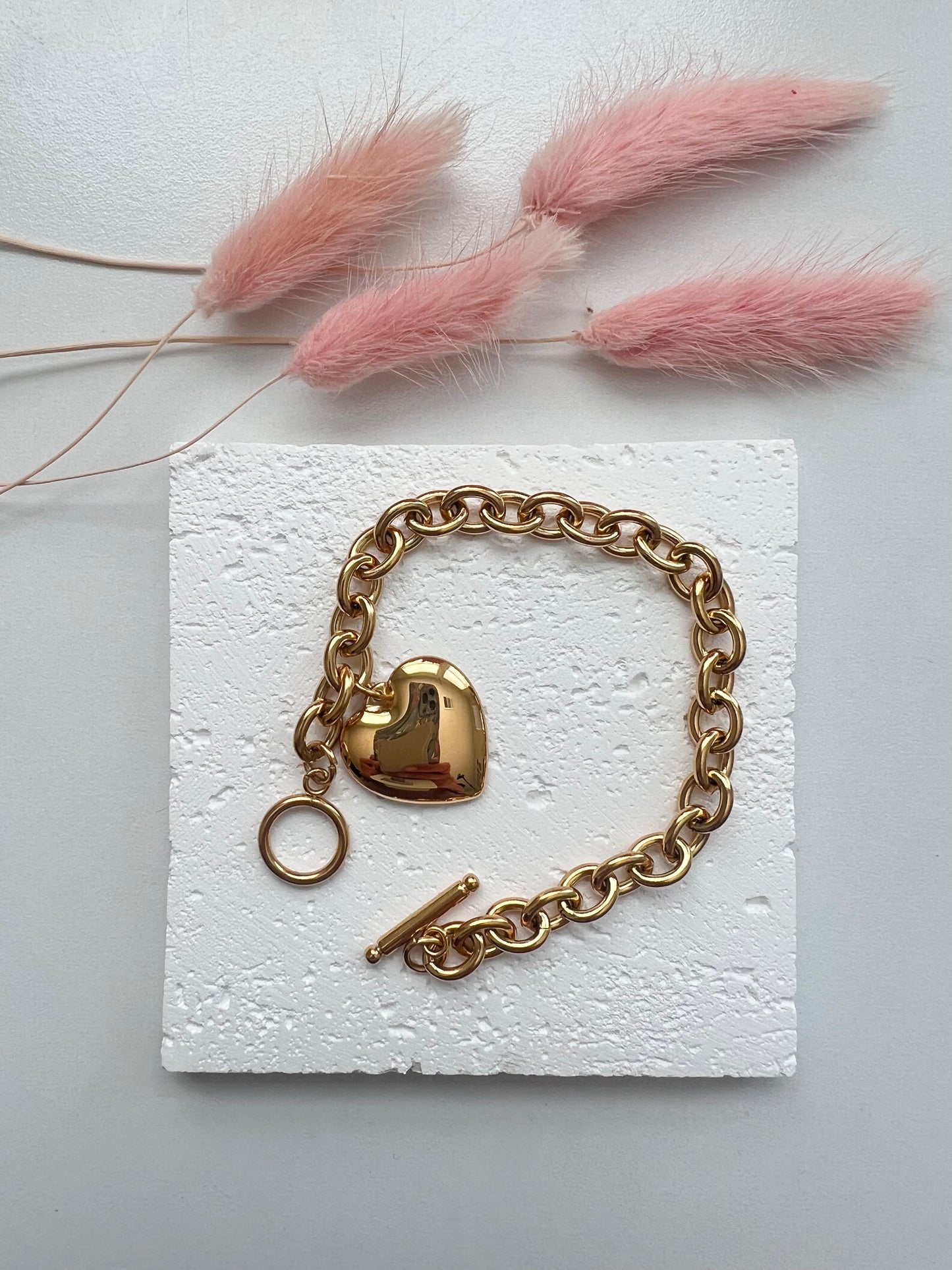 Bold Heart Charm Bracelet