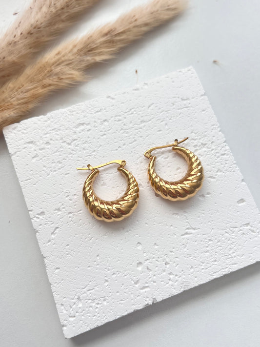 Golden Twirl Hoops