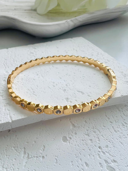 Honeycomb Bangle with Gems